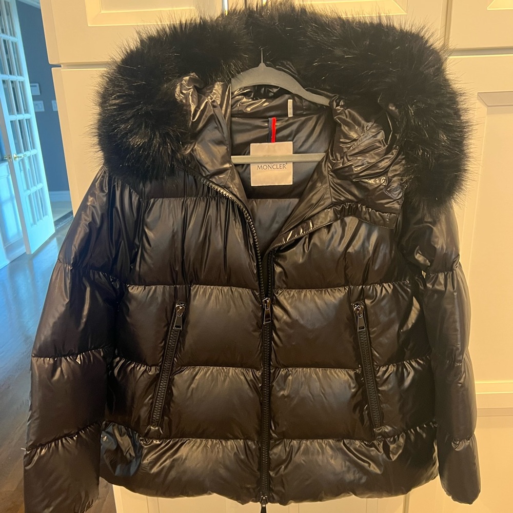Moncler Laiche Quilted fur hooded (removable) Down Jacket Size 4 (8-10)